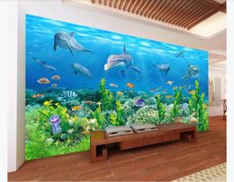 Customized 3d mural wallpaper photo wall paper Sparkling Underwater World Children's Room 3D Background Mural wallpaper for walls 3d