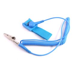 Antiestática Pulseira Esd Banda de descarga aterramento evitar choque estático Azul