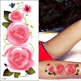 Beauté Fleur Temporaire Femmes Tatouage Cuisse Leg Autocollants Filles Sexy Transfert D Eau Tatouage Rose Pivoine Lotus Faux Tatoo Body Mains