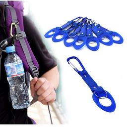 New Arrival Sports Outdoor Kettle Buckle Carabiner Water Bottle Holder Camping Hiking Aluminium Rubber Buckle Hook high quality