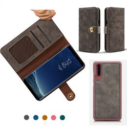 High Quality Fashion Mobile Phone PU Wallet Case For Huawei P30 Mate 20 Magnetic 2 in 1 Leather Cell Phone Cover