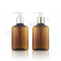 30pcs 125ml screw lotion silver/golden pump Flat bottle ,125cc Empty shampoo body wash container travel emulsion pump bottle