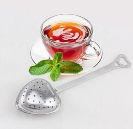 Stainless Steel Heart Shape Tea Infuser 200pcs/lot Spoon Strainer Steeper Fashion Handle Shower Tea Filter Free Shipping