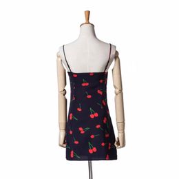 Wholesale-Summer Vintage Womens robe dress Women Bohemia print Cherry casual mini Dresses vestido de package hip dress 2018 sundress