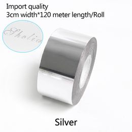 hot transfer foil UK - 3CM*120meter  Silver Rolls Hot Foil Stamping Paper Heat Transfer Anodized Gilded Paper for Leather PU Wallet Hot foil stamping Free Shipping