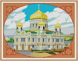 Cathedral of Christ the Saviour cross stitch kit ,Handmade Cross Stitch Embroidery Needlework kits counted print on canvas DMC 14CT /11CT