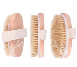 Home Dry Skin Body Brush Soft Natural Bristle Shower Brushes Wooden Bath Shower Bristle Brush SPA Body Brushes Without Handle YD0605