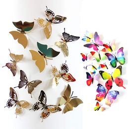 22pcs 3D Butterfly Wall Stickers Butterfly Wall Decals Removable DIY Home Decorations Art Murals