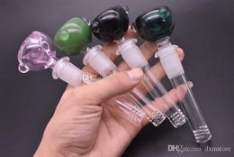 Glass Downstem Diffuser Reducer 4inch 18mm male to 14mm female Tube Glass Down Stem with Colourful glass tobacco bowl