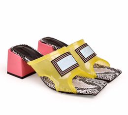 Hot Sale-shoes High Heel Mules Slides luxury slipper Large size 34-42 with box