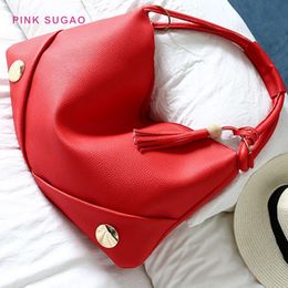 Pink sugao designer shoulder handbag women purse luxury tote bag tassel shoulder bag pu leather lady shopping bag luxury handbag BHP
