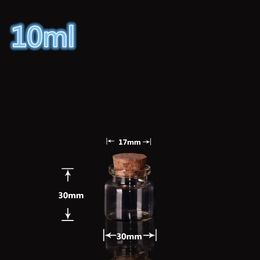 30*30*17mm 10ml Mini Glass Bottles With Cork Small Transparent Clear Tiny Empty Glass Vials Jars Corks Cute Bottles 200pcs