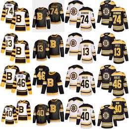 -Boston Bruins Hockey-Jerseys 74 Jake Debrusk 13 Charlie Coyle 46 David Krejci 40 Tukka Rasc Classic Stitched Hemden