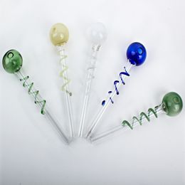 Helical Glass Pipes Mini Burner Coloured Pyrex tube For Smoking Accessories Oil Dab