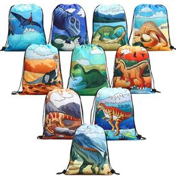 Dinosaur Party Supplies Favors Bags for Kids Boys Girls Birthday Dino Drawstring Gift Children's day Present Wrap Pouch 2 size S L new