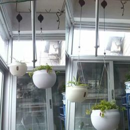 Creative Plant Pulley Retractable Hanger Hanging Planter Flower Basket Hook Pot Hooks Home Rope Bird Cage Hook303Z