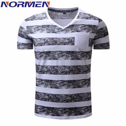 Men 'S T -Shirts Striped V-Neck Cotton Eur Size Top Grade Tee Shirt Men Hip Hop Streetwear Plus Size T Shirt Men Trend