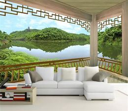 Custom Mural Wallpaper 3d Chinese Style Pavilion Beautiful Scenery Living Room Bedroom Background Wall Decoration Wallpaper