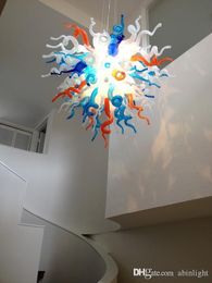 Indoor Lighting Coloured Art Glass Chandelier LED Bulbs Handmade Blown Murano Glass Pendant Lamps Style Crystal Chandelier