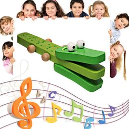 Cartoon Wooden Kids Musical Instruments Toy Crocodile Castanets Percussion Early Learning Educational Kids Toys for Children