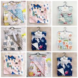 Baby Blankets Flannel Minky Bubble Swaddling Cartoon Printed Swaddle Kid Cotton Air Condition Quilt Super Bath Towels Photo Wraps CZYQ5641