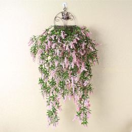 Artificial Flower Vine Lavender Wisteria 80cm long hanging wisteria rattan high-grade Lavender Flowers Rattan for Wedding Decorations