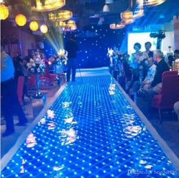 Free Shippin Shiny Crystal LED Wedding Mirror Carpet Aisle Runner T Station Stage Decoration Props 60 X 60 cm