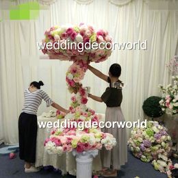 mental stand only Round Artificial Flower Frame mental top Circle for Wedding backdrop stand for hotel party large table decoration decor594