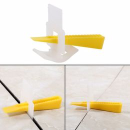 Freeshipping 500pcs Clips + 200 Wedges Floor Wall Tile Leveller Spacers Flat Levelling System Tools Physical Measuring Tools Plastic Spacer