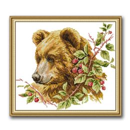 Brown bear Handmade Cross Stitch Craft Tools Embroidery Needlework sets counted print on canvas DMC 14CT /11CT