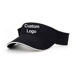 OEM logo service custom sun cap visor hat golf without crown no top travel journey sticking strap customized baseball tennis hat