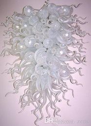 Modern LED Chandelier Pendant Lamps 100% Hand Blown Glass Large White Chandeliers Modern Crystal White Chandelier Lighting