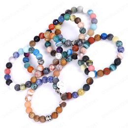 universe Nine Planets bracelet agate natural stone beads charm bracelet mens bracelets luxury designer Jewellery bracelets