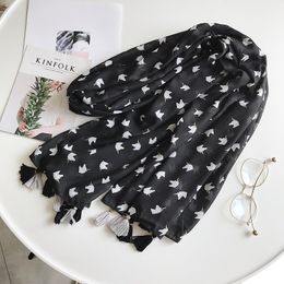 Wholesale-New Fashion Unicorn Pattern Tassel Scarves Shawls Women Animal Print Tassel Wrap Muffler Hijab Wholesale 10pcs/lot