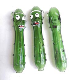 Funny Smoking Glass Pipe Cucumber Heady tobacco Hand insect Cigarette pyrex Colourful spoon Pipes Tool Accessories oil Rigs