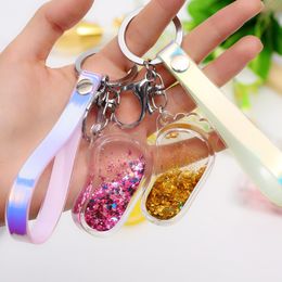 Fantasy Feet Move Glitter Quicksand Liquid Star Key Chain Keyring Car Key Bag Pendant Family Women Friend Gift Foot Keychain