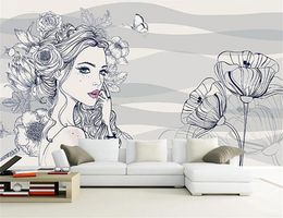 Photo 3d Wallpaper HD Modern Simple Cartoon Character Image TV Background Wall HD Digital Printing Moisture Wall paper