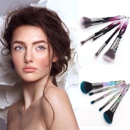 5pcs/Set Fashion Makeup Brush 3D Diamond Handle Makeup Brushes Powder Eye Shadow Beauty Pens Makeup Brushes Set Tool