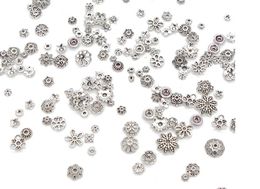 300pcs Tibetan Silver Beads End Caps Flower Bead Caps For Jewelry Making Findings Diy Accessories Wholesale Supply