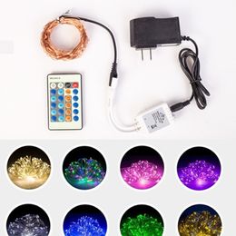 LED Copper String Light Kit 30M 300LED with Controller Adapter DC12V RGB Fairy For Xmas Party Holiday