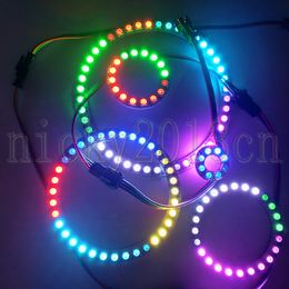 5V WS2812B IC LED Pixel Ring Panel Halo Module Light Angel Eyes 5050 SMD RGB Individual Addressable Circle Dream Magic Full Color Changing Chasing Car Light