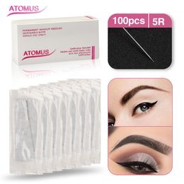 100pcs Microblading 5R Disposable Needles Blade Tool Permanent Makeup Supply Eyebrow Tattoo Eye Brow Make Up Accessories