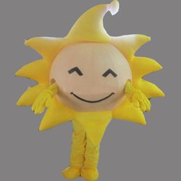 2019 High quality Cute Yellow Sun Mascot Costume Fancy Party Dress Halloween Carnival Costumes Adult Size
