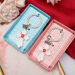 100PCS Cross Keychain Wedding Favours Baptism Party Keepsake Birthday Keyring Gifts Baby Shower Event Anniversary Reception Ideas