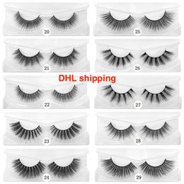 Wholesale 10 styles Eyelashes 3d Mink Lashes Natural Mink fake Eyelashes Makeup False lashes 80 pairs free DHL