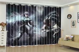 Custom 3D Curtain 3d Cartoon Character Warrior Decoration Indoor Living Room Bedroom Kitchen Window Blackout Curtain