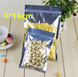 9*16cm Aluminum Foil / Clear Reclosable Valve Zipper Plastic Retail Storage Pack Bag, Zip Lock Ziplock Bag Retail Packaing