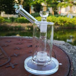 22cm Tall 5mm Thick Mobius Glass Bongs Water Pipes Straight Tube Bong Clear Matrix Perc Glass Dab Rig Sidecar Oil Rigs 18mm Bowl