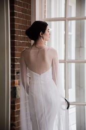 Elegant Tulle Wedding Cape Lace beading 3M Bridal Capes Wedding Jacket Wedding Bridal Wraps Cape Cloak Veils2487