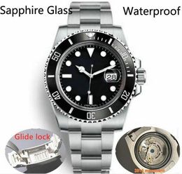 2020 Glide Lock new top Ceramic Bezel Sapphire Mens 2813 Mechanical Automatic Movement SS Fashion Watch men's Wristwatches
